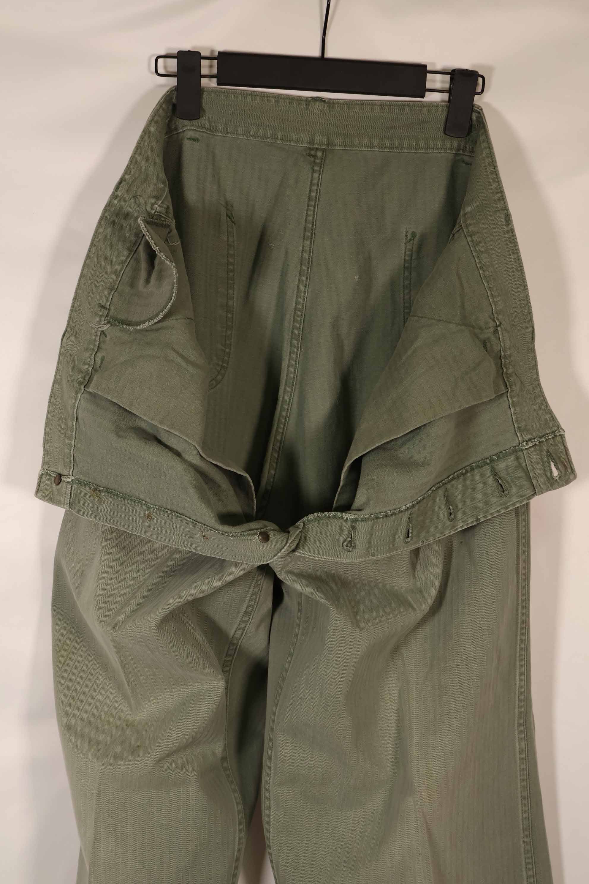 実物　1940年代　アメリカ海兵隊　USMC　M42 HBT ユーティリティパンツ　大きいサイズ　中古品