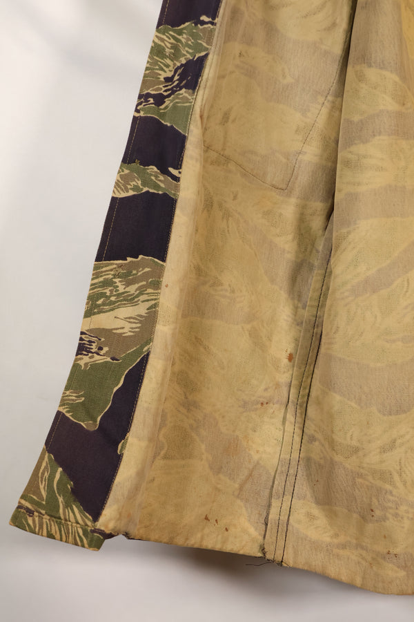 ช่วงกลางทศวรรษ 1960 สไตล์อเมริกันขนาดใหญ่ ลายเสือโอกินาวา เสื้อเชิ้ต ลายเสือ สีซีด สินค้ามือสอง