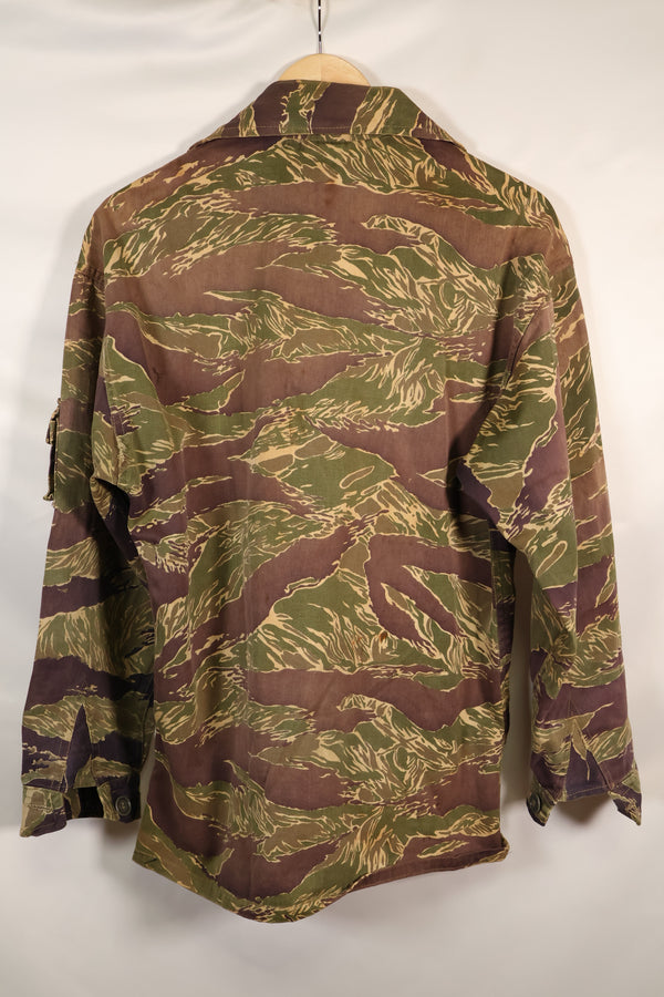 ช่วงกลางทศวรรษ 1960 สไตล์อเมริกันขนาดใหญ่ ลายเสือโอกินาวา เสื้อเชิ้ต ลายเสือ สีซีด สินค้ามือสอง