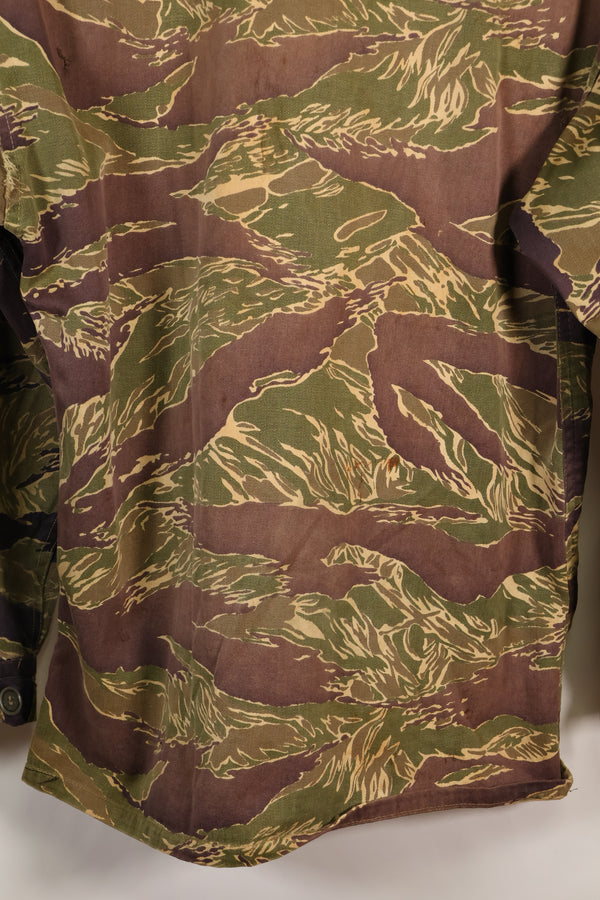 ช่วงกลางทศวรรษ 1960 สไตล์อเมริกันขนาดใหญ่ ลายเสือโอกินาวา เสื้อเชิ้ต ลายเสือ สีซีด สินค้ามือสอง