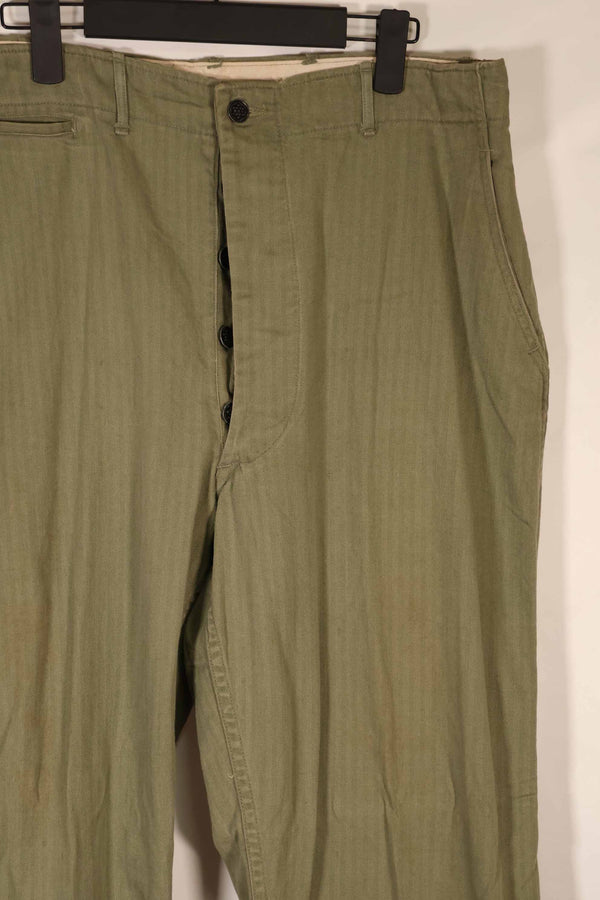 実物　1940年代　アメリカ陸軍　HBT OD ユーティリティパンツ 中古品　大きいサイズ