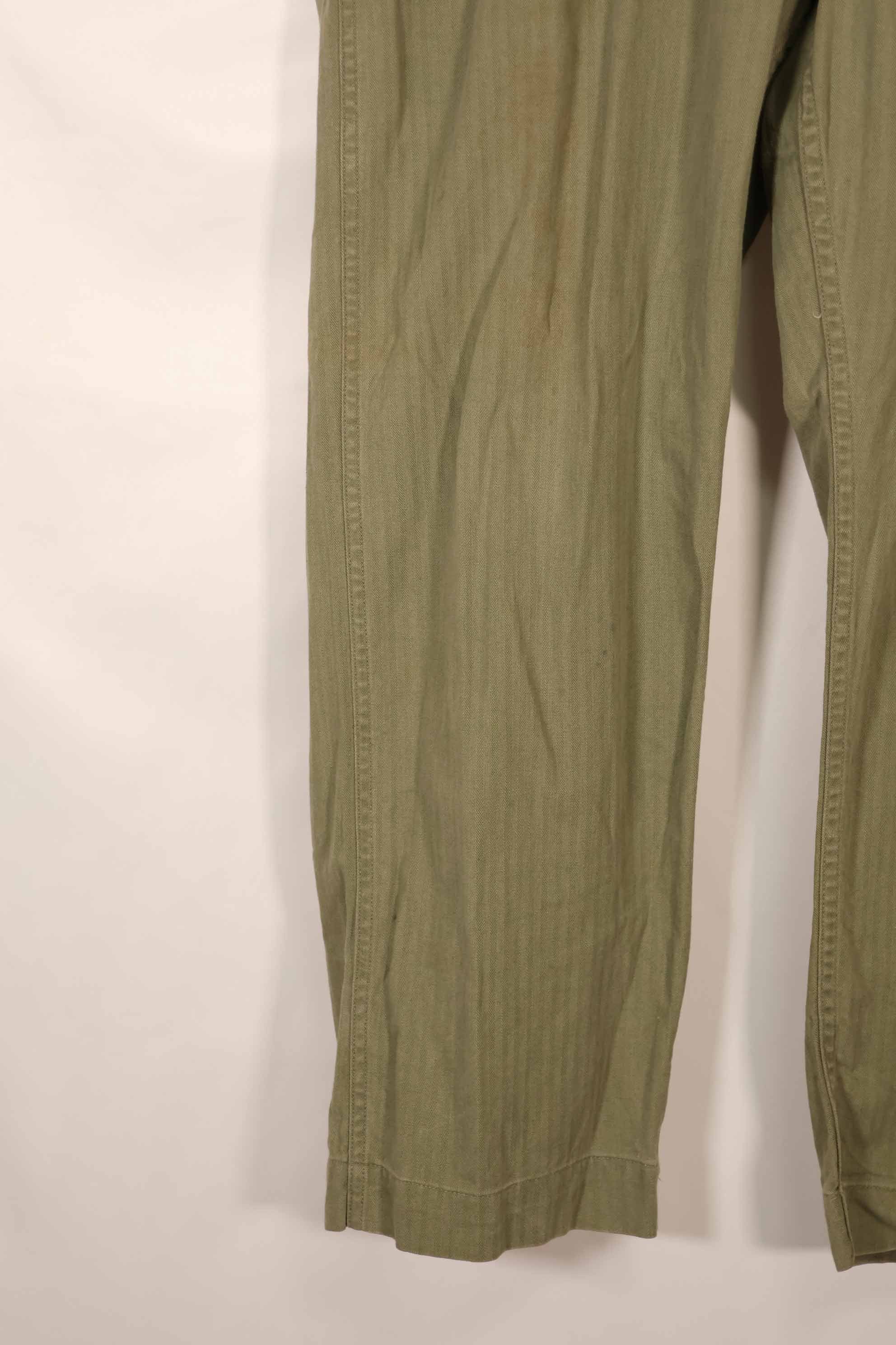 実物　1940年代　アメリカ陸軍　HBT OD ユーティリティパンツ 中古品　大きいサイズ