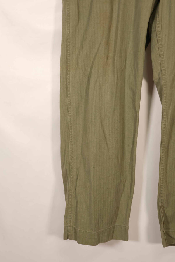 実物　1940年代　アメリカ陸軍　HBT OD ユーティリティパンツ 中古品　大きいサイズ