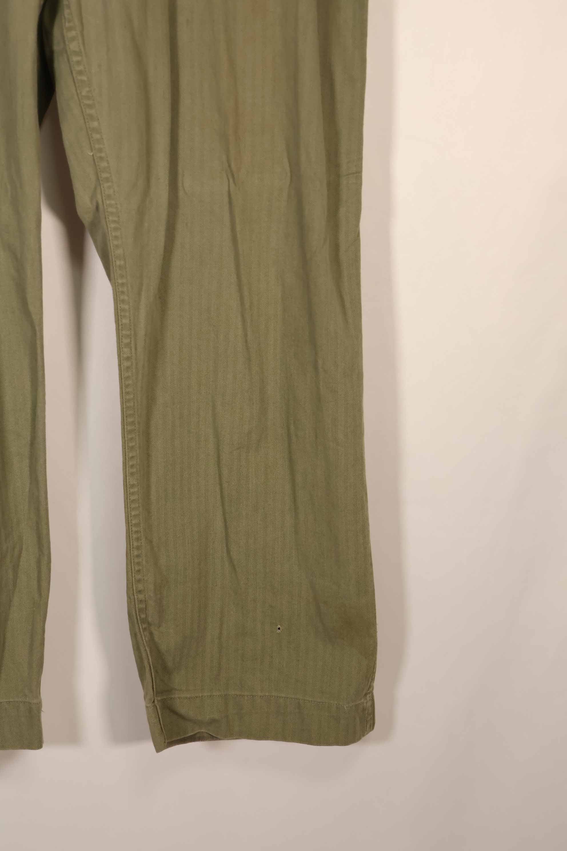 実物　1940年代　アメリカ陸軍　HBT OD ユーティリティパンツ 中古品　大きいサイズ