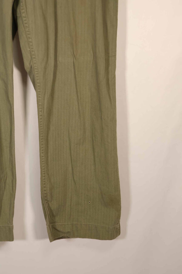 実物　1940年代　アメリカ陸軍　HBT OD ユーティリティパンツ 中古品　大きいサイズ
