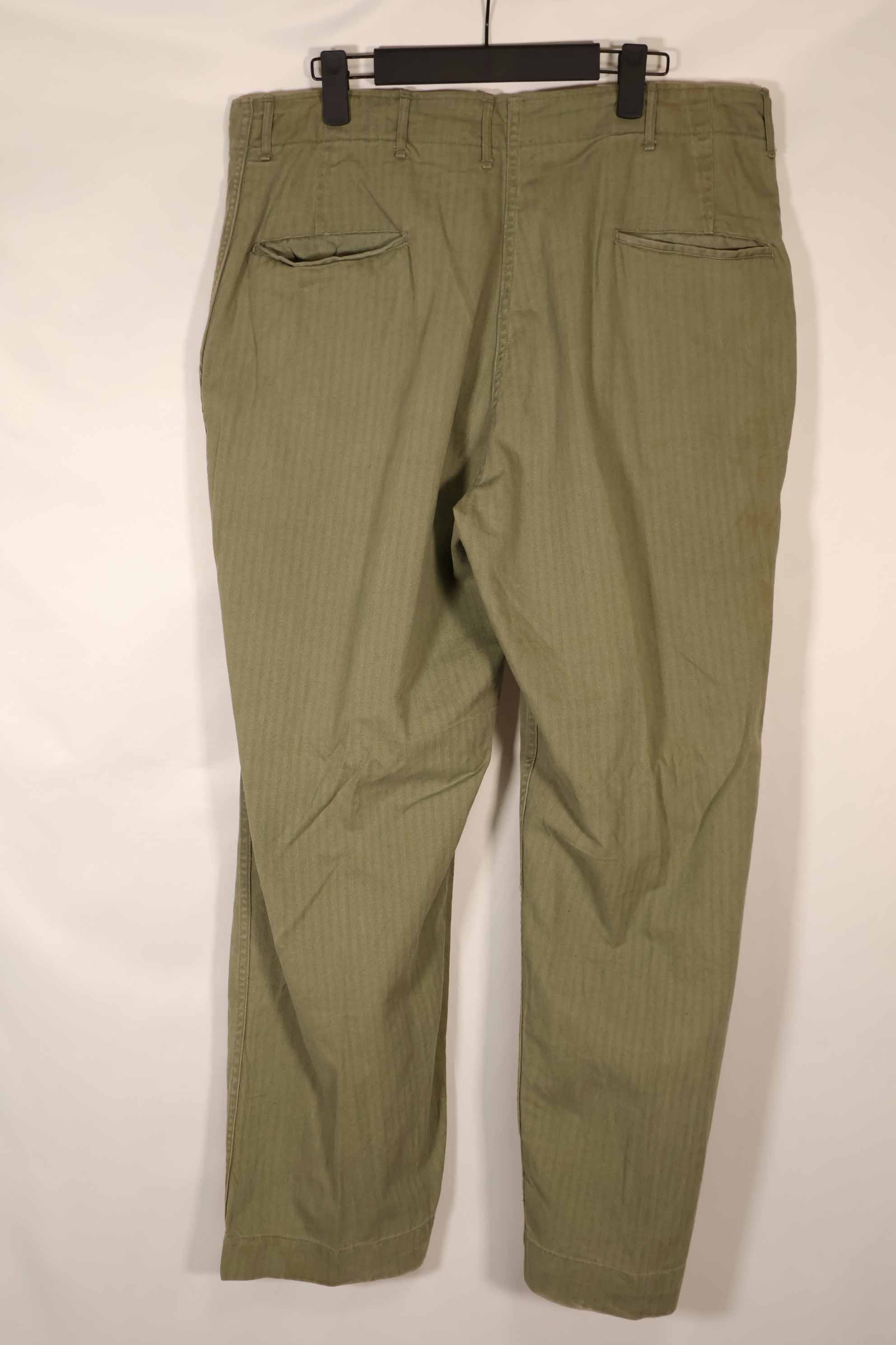 実物　1940年代　アメリカ陸軍　HBT OD ユーティリティパンツ 中古品　大きいサイズ