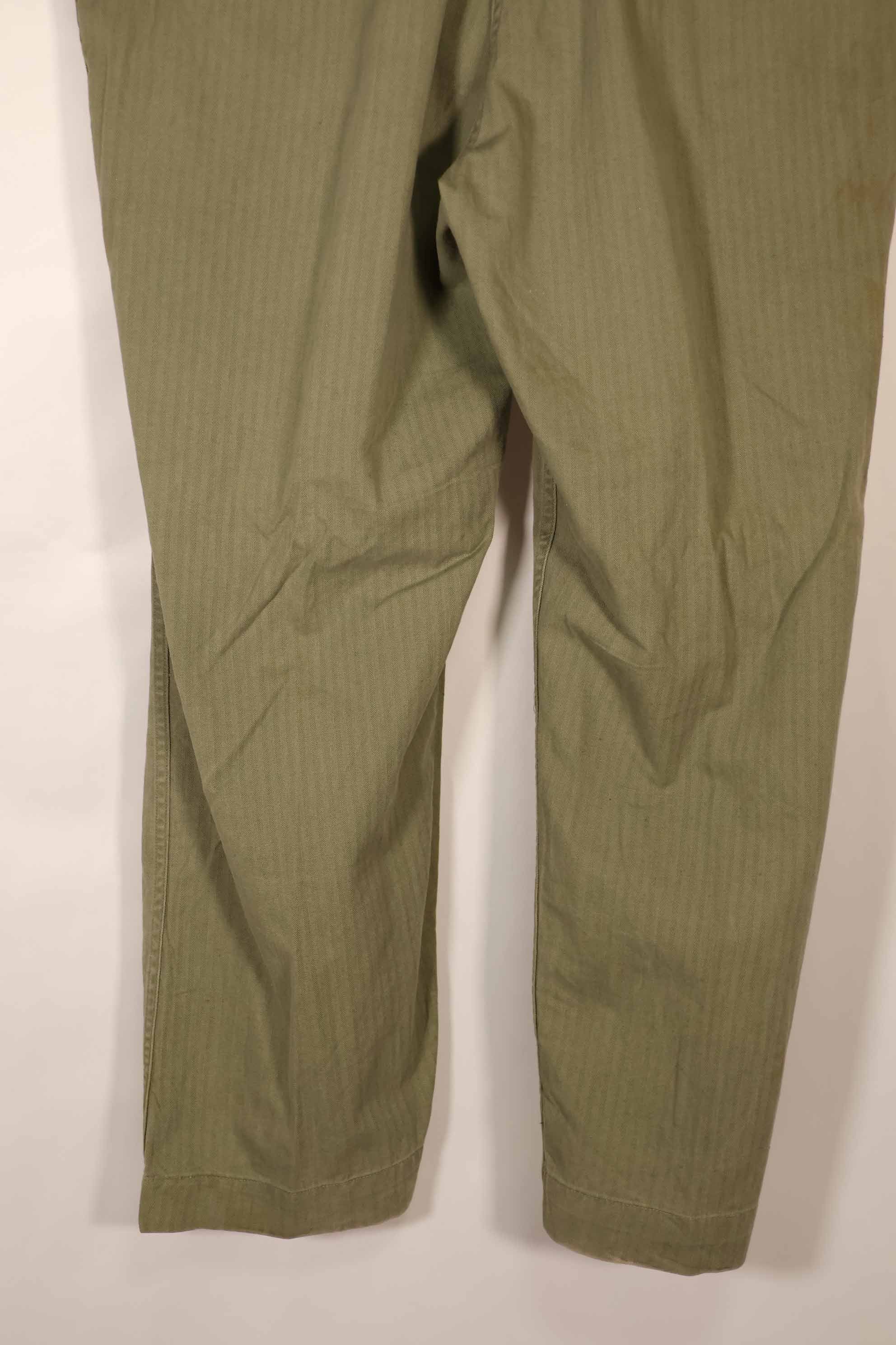 実物　1940年代　アメリカ陸軍　HBT OD ユーティリティパンツ 中古品　大きいサイズ