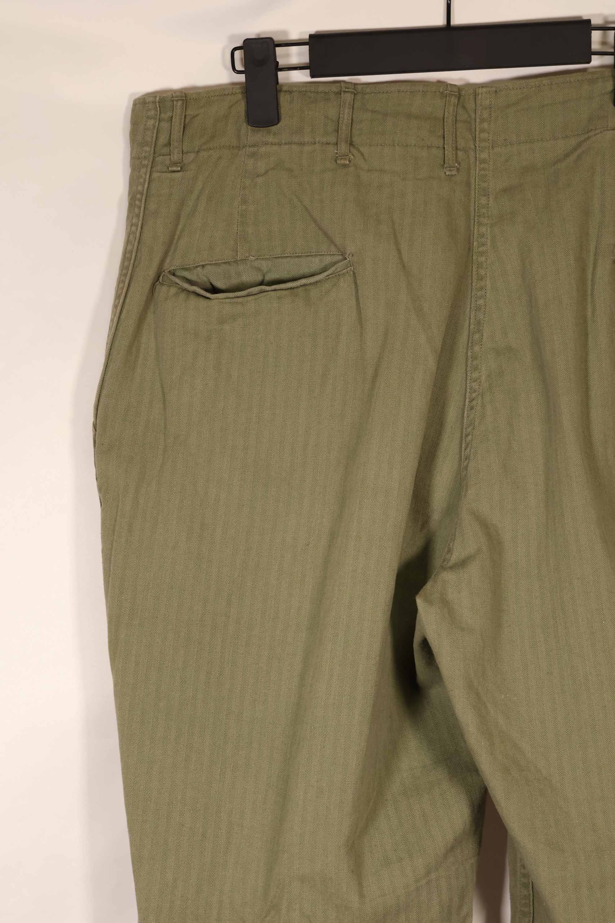 実物　1940年代　アメリカ陸軍　HBT OD ユーティリティパンツ 中古品　大きいサイズ