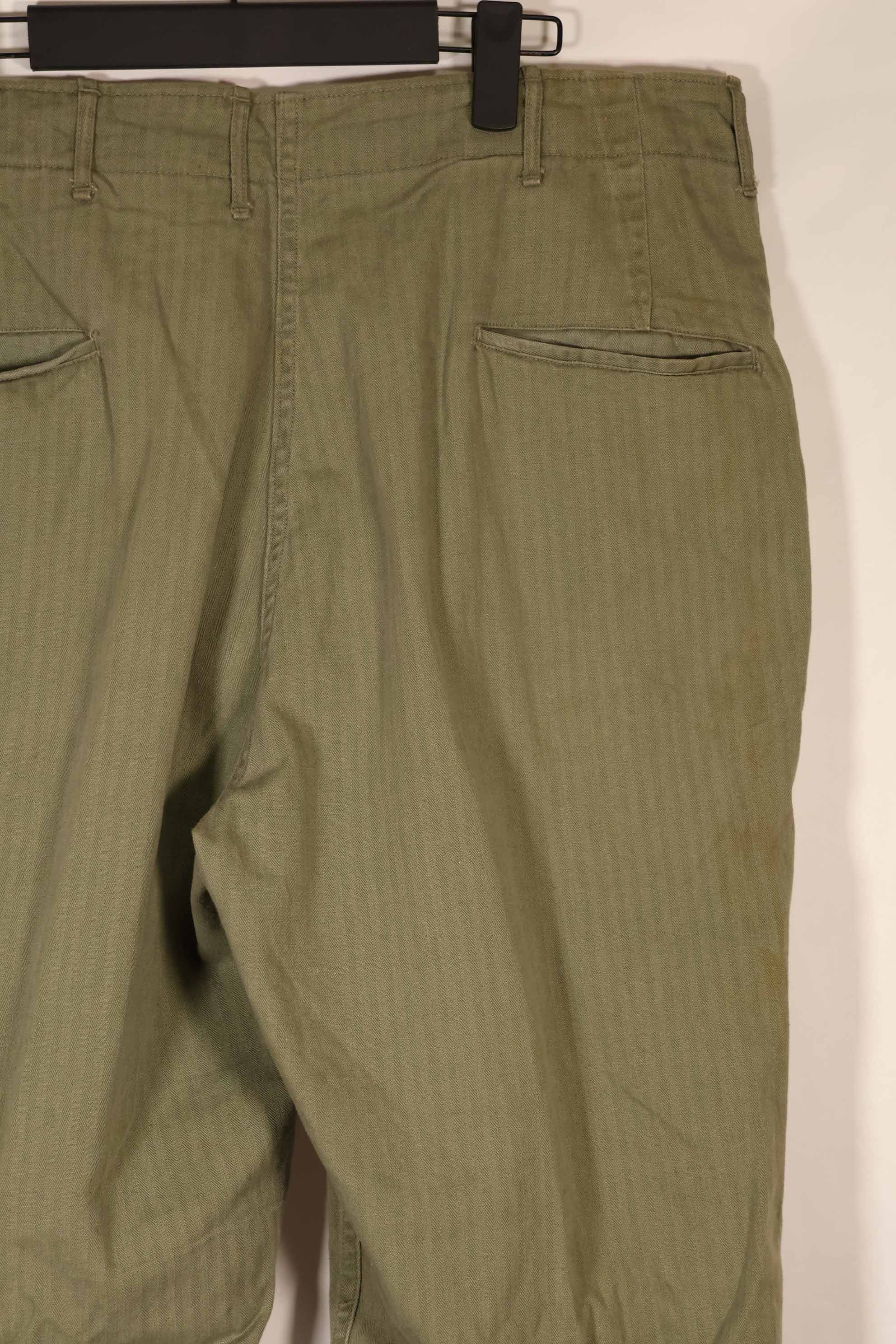 実物　1940年代　アメリカ陸軍　HBT OD ユーティリティパンツ 中古品　大きいサイズ