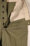 実物　1940年代　アメリカ陸軍　HBT OD ユーティリティパンツ 中古品　大きいサイズ