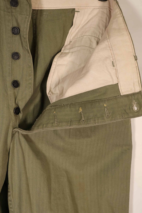 実物　1940年代　アメリカ陸軍　HBT OD ユーティリティパンツ 中古品　大きいサイズ