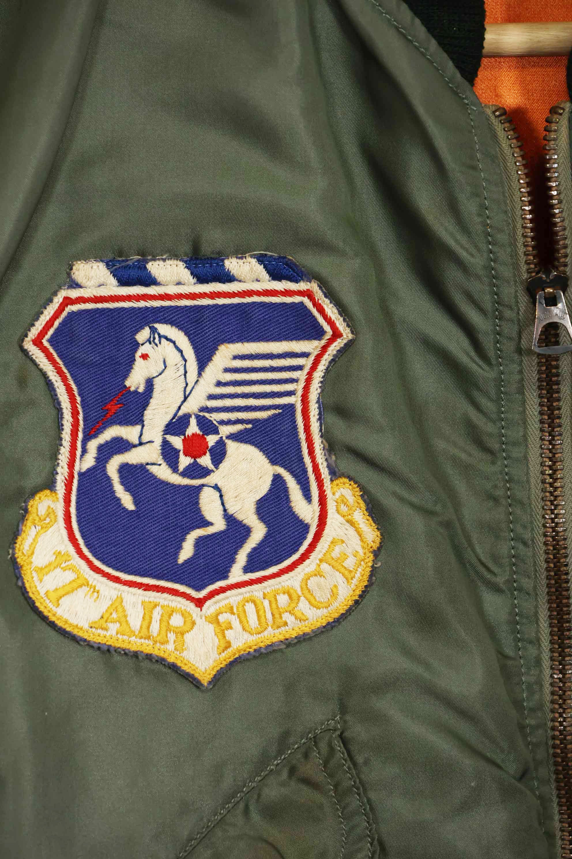 1960 Contract USAF eclectic L2-B 17th Air Force light zone flight jacket, used.