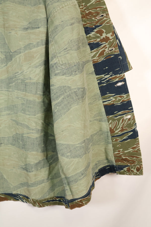 Mid-1970s, Thailand, Silver Tiger half sleeve shirt, tiger stripe, used.