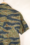 Mid-1970s, Thailand, Silver Tiger half sleeve shirt, tiger stripe, used.