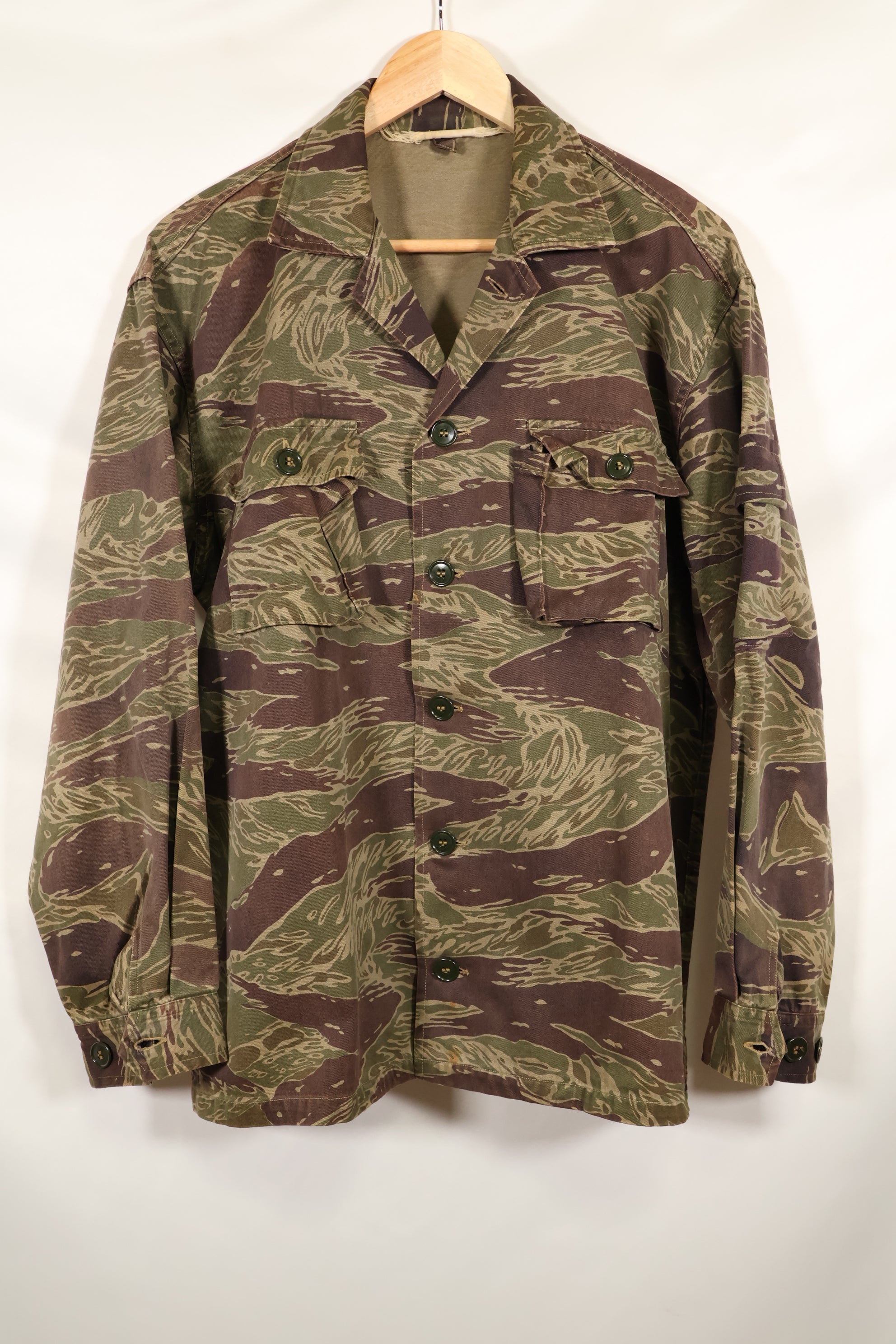 Osaka MASH A-XL silver tiger stripe Asian cut shirt, used, faded.