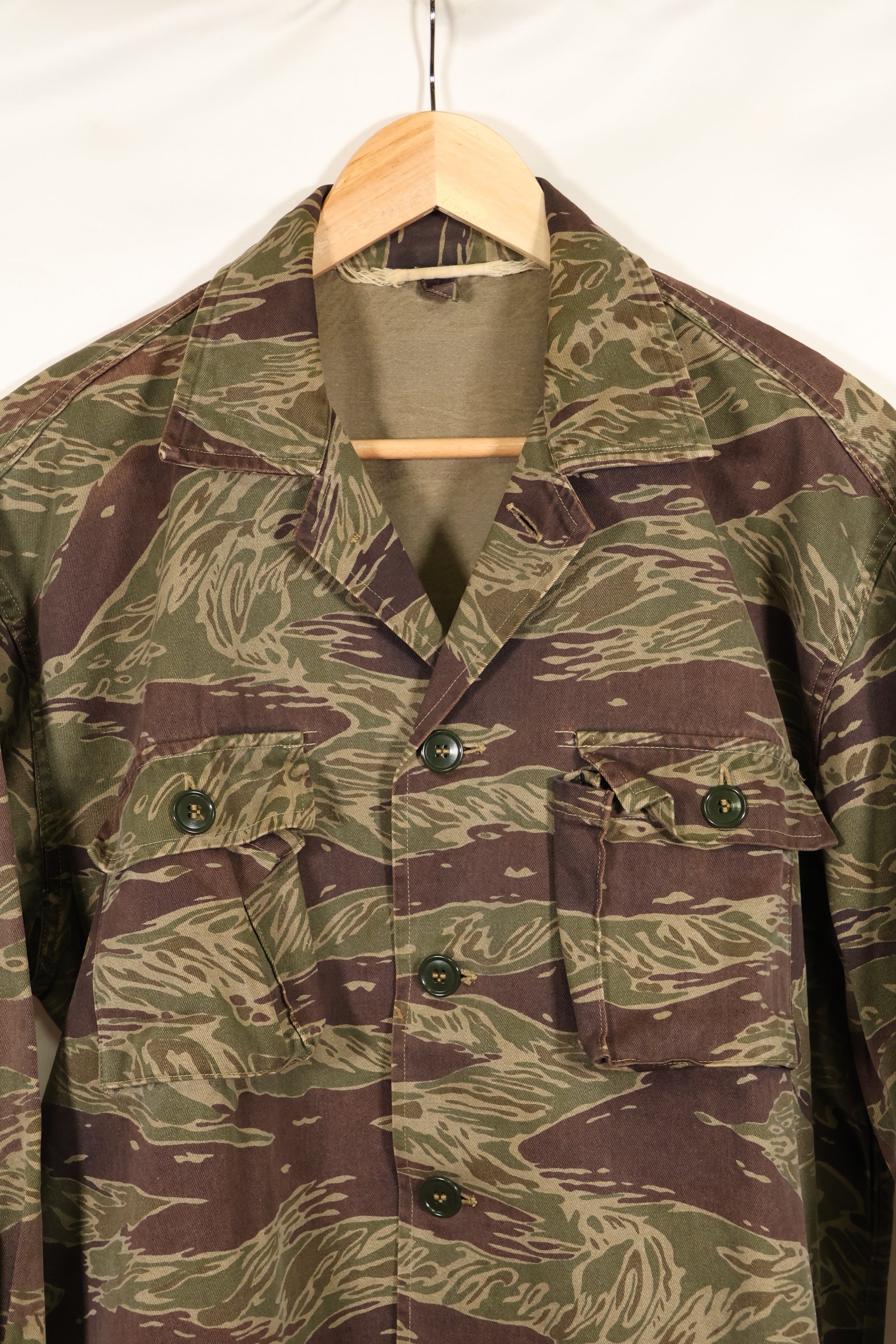 Osaka MASH A-XL silver tiger stripe Asian cut shirt, used, faded.