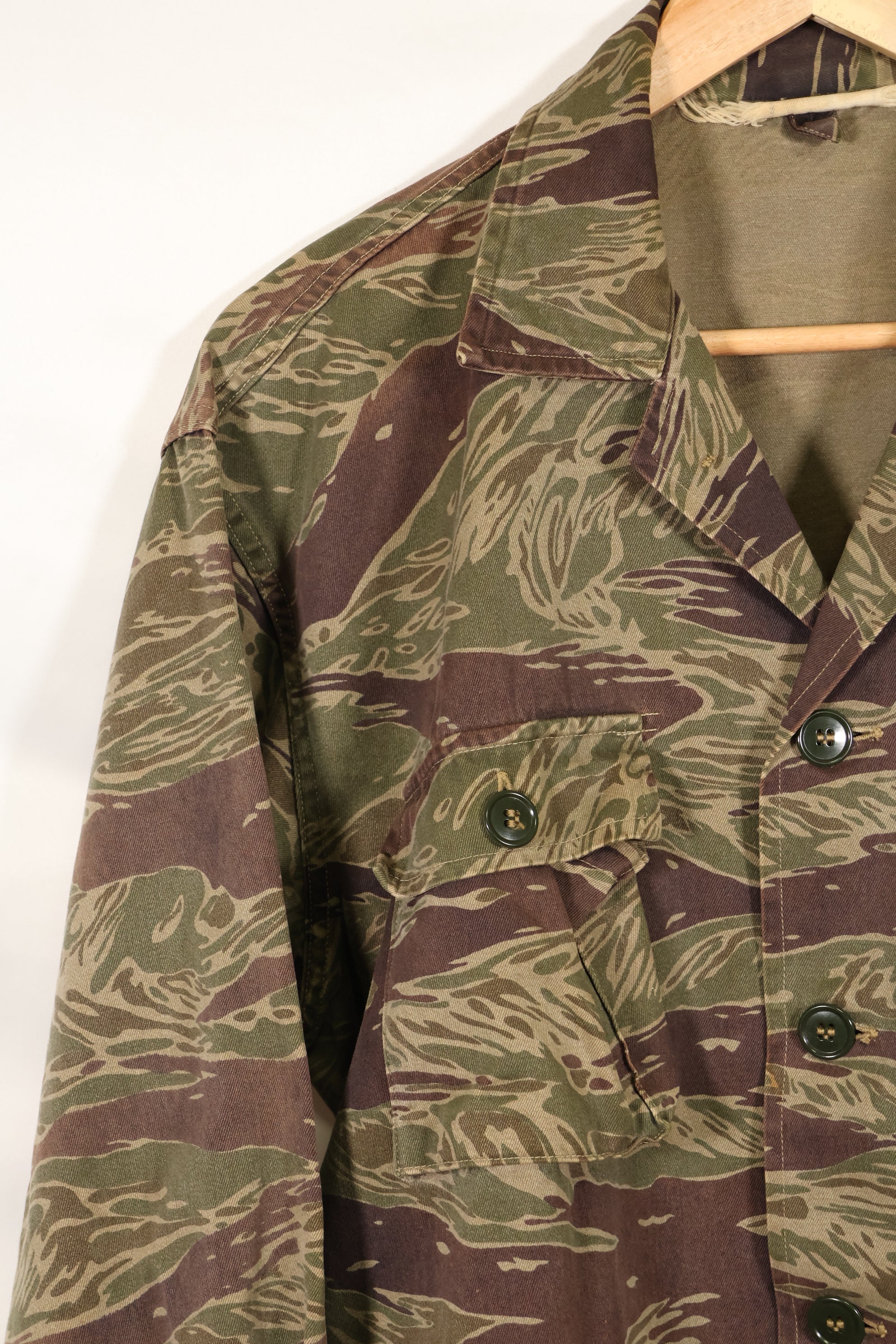 Osaka MASH A-XL silver tiger stripe Asian cut shirt, used, faded.