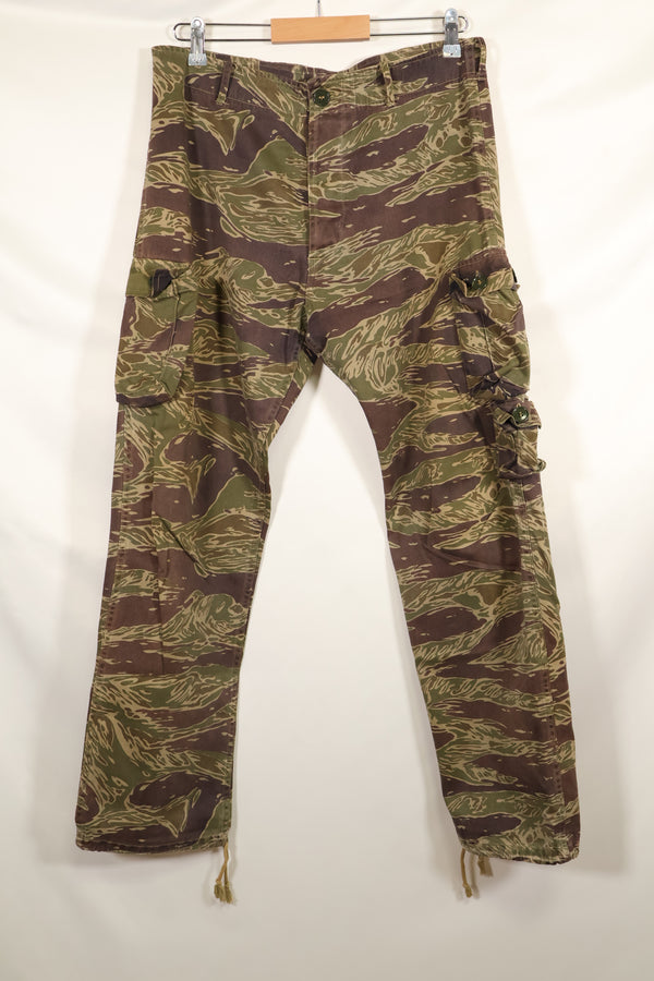A-M Silver Tiger Stripe Asian Cut Pants made by Osaka MASH, used, faded.