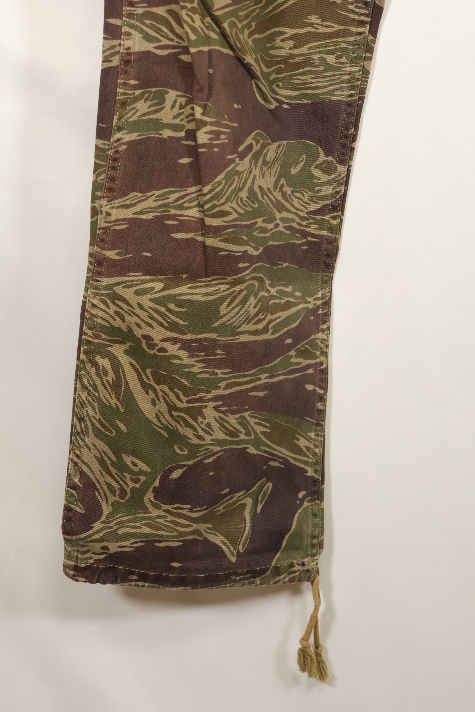A-M Silver Tiger Stripe Asian Cut Pants made by Osaka MASH, used, faded.