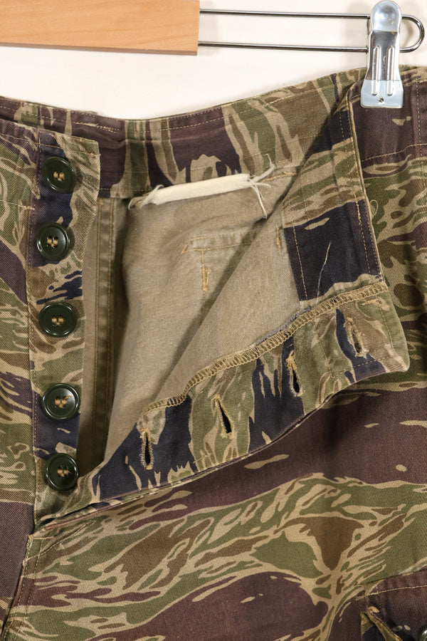 A-M Silver Tiger Stripe Asian Cut Pants made by Osaka MASH, used, faded.