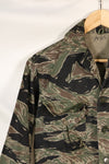1960s Japanese Silver Tiger Asian Cut shirt, tiger stripe, used, no cuffs.
