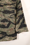 1960s Japanese Silver Tiger Asian Cut shirt, tiger stripe, used, no cuffs.