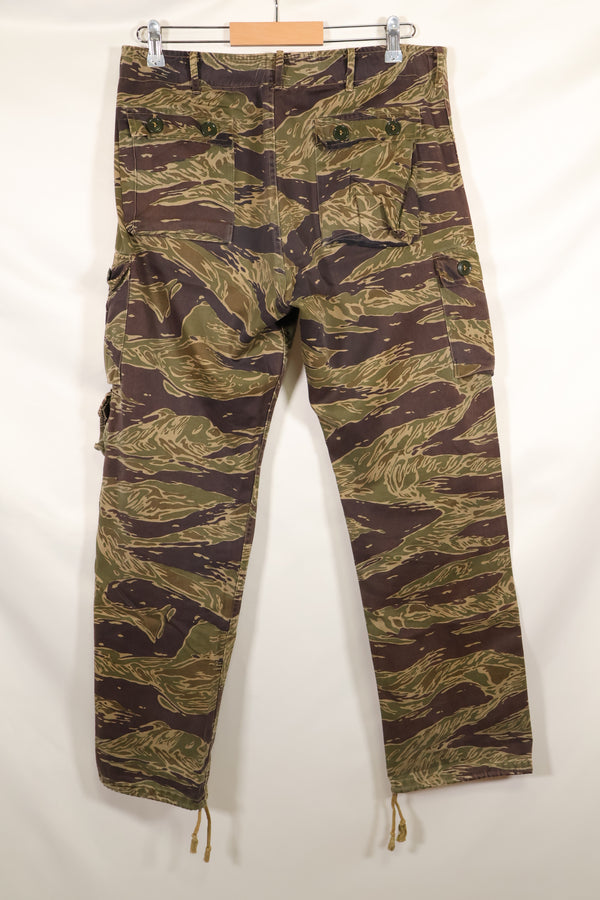 A-M Silver Tiger Stripe Asian Cut Pants made by Osaka MASH, used, faded.