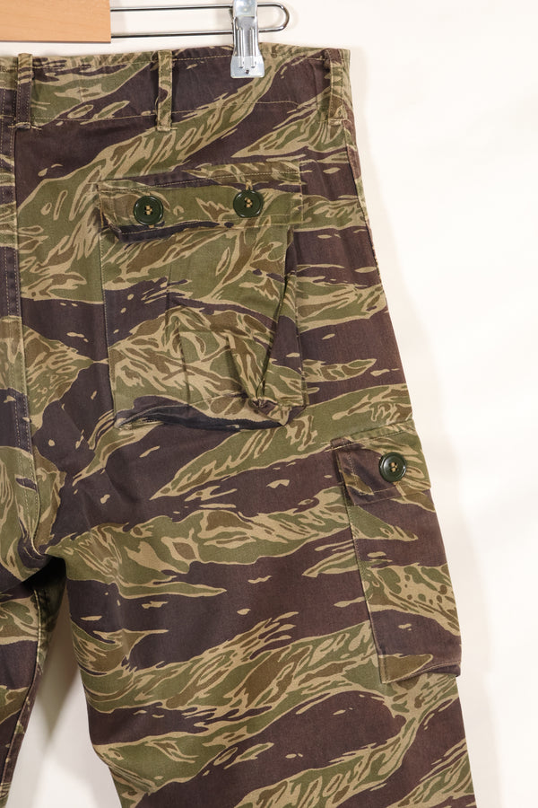 A-M Silver Tiger Stripe Asian Cut Pants made by Osaka MASH, used, faded.