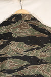 1960s Japanese Silver Tiger Asian Cut shirt, tiger stripe, used, no cuffs.