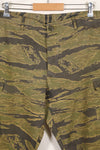 A-M gold tiger stripe Asian cut pants made by Osaka MASH, used, faded.