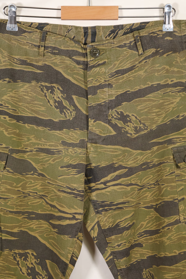 A-M gold tiger stripe Asian cut pants made by Osaka MASH, used, faded.