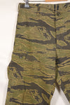 A-M gold tiger stripe Asian cut pants made by Osaka MASH, used, faded.