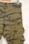 A-M gold tiger stripe Asian cut pants made by Osaka MASH, used, faded.