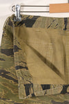A-M gold tiger stripe Asian cut pants made by Osaka MASH, used, faded.