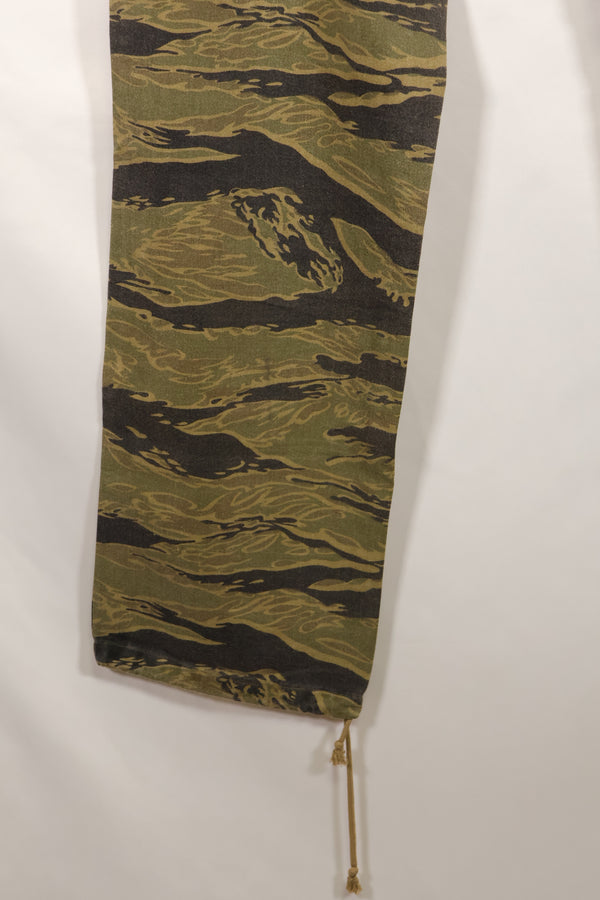 A-M gold tiger stripe Asian cut pants made by Osaka MASH, used, faded.