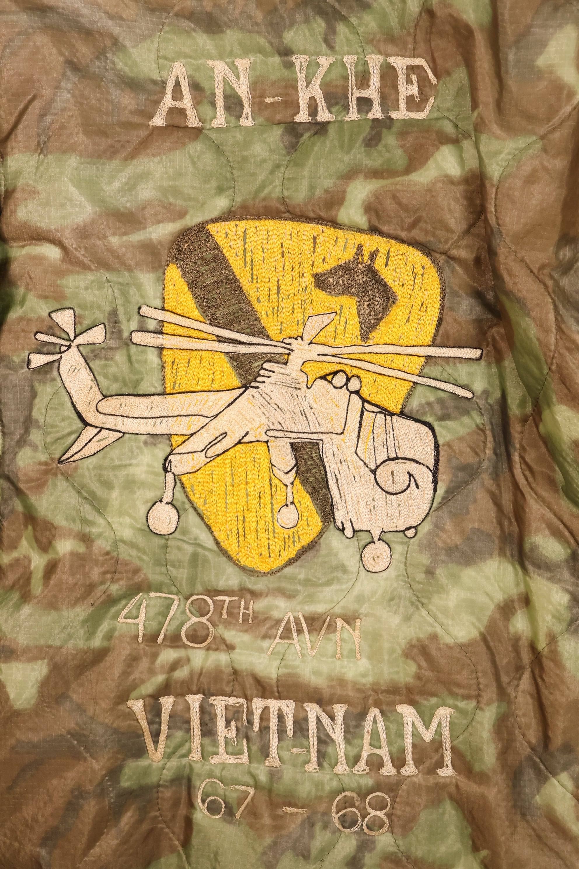 1967–68 U.S. Army 1st Cavalry Division AN-KHE 478th AVN Tour Jacket, Vietnam Jacket, Used