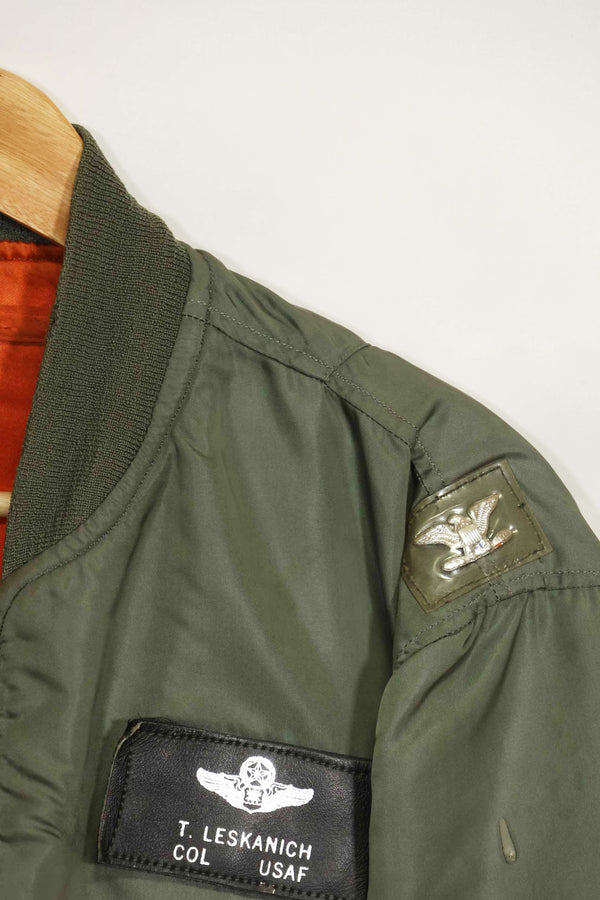 1969年契約　アメリカ空軍　L2-B　ライトゾーン　フライトジャケット　パッチ・階級章付　中古品