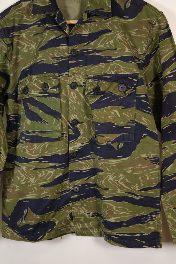 Early 1970s A-M TO-78 Silver Tiger Variation Tiger Stripe Shirt, used.