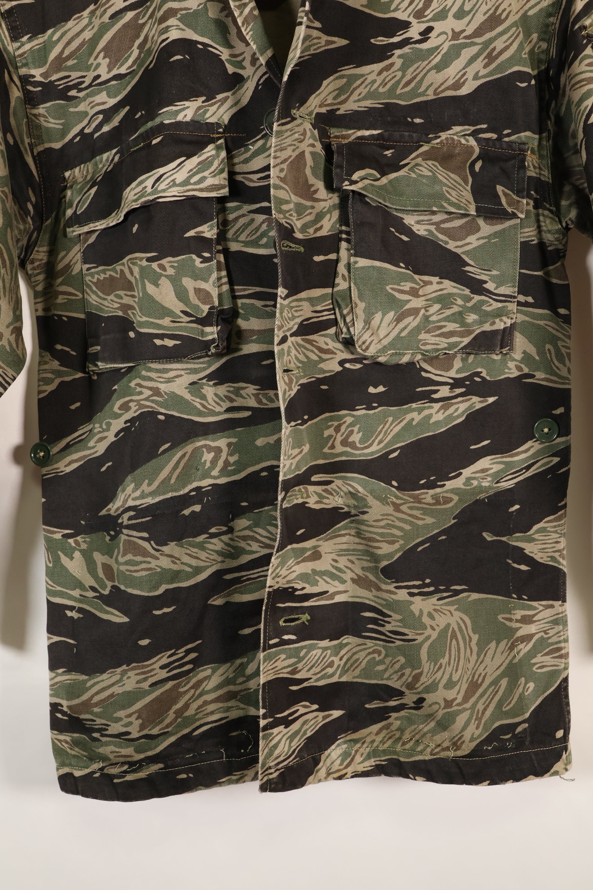 1960's 1/2 A-S Japanese Silver Tiger Shirt, Tiger Stripe, with local alterations, used.