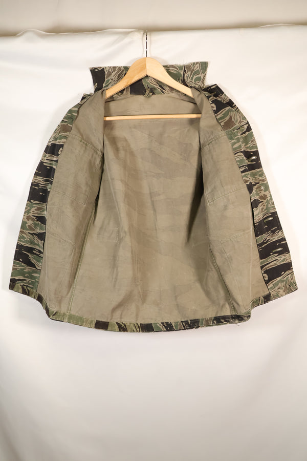 1960's 1/2 A-S Japanese Silver Tiger Shirt, Tiger Stripe, with local alterations, used.