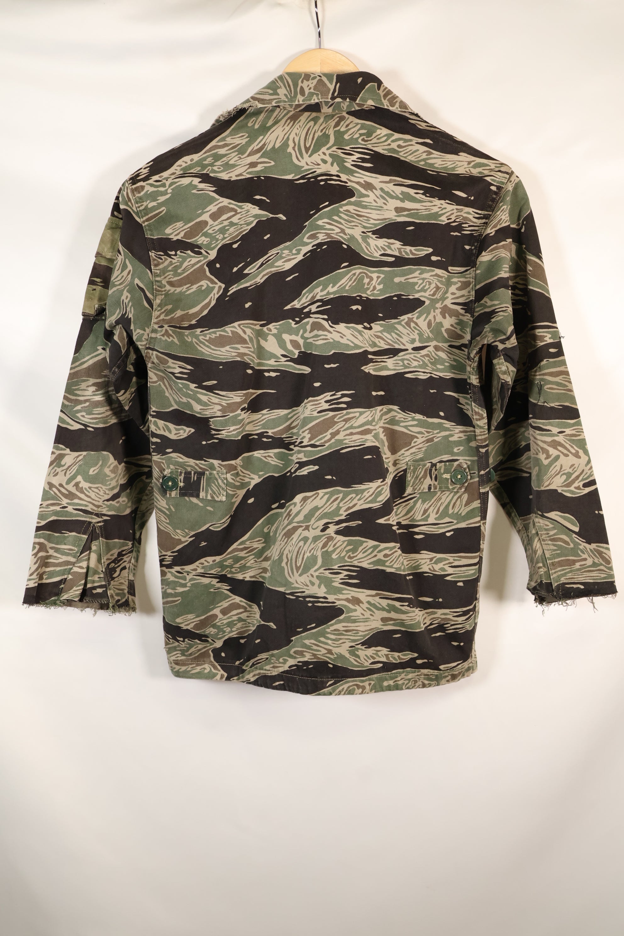 1960's 1/2 A-S Japanese Silver Tiger Shirt, Tiger Stripe, with local alterations, used.