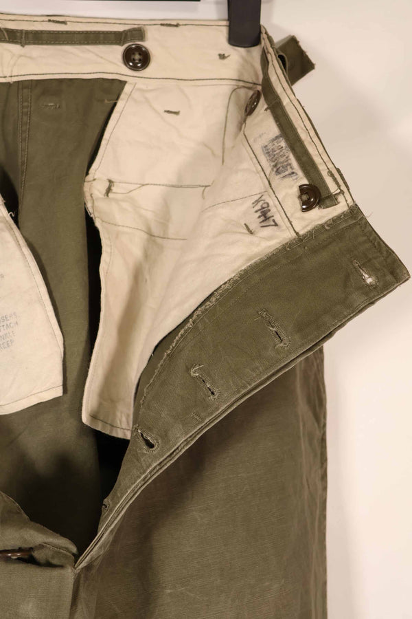 実物　1940年代後半〜50年代前半　M45 ODコットンフィールドパンツ　中古品　使用感強い