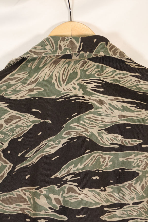 1960's 1/2 A-S Japanese Silver Tiger Shirt, Tiger Stripe, with local alterations, used.