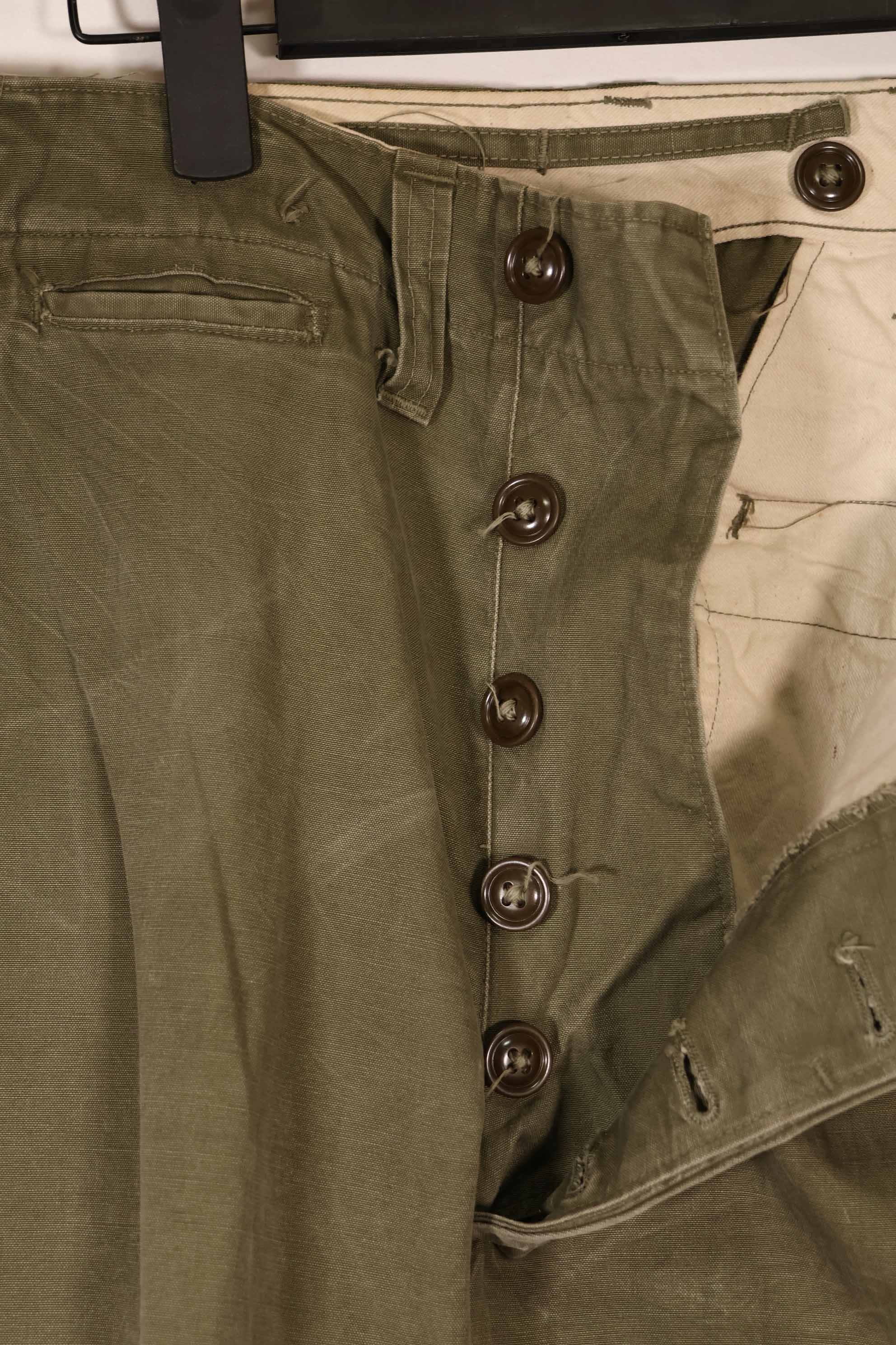 実物　1940年代後半〜50年代前半　M45 ODコットンフィールドパンツ　中古品　使用感強い