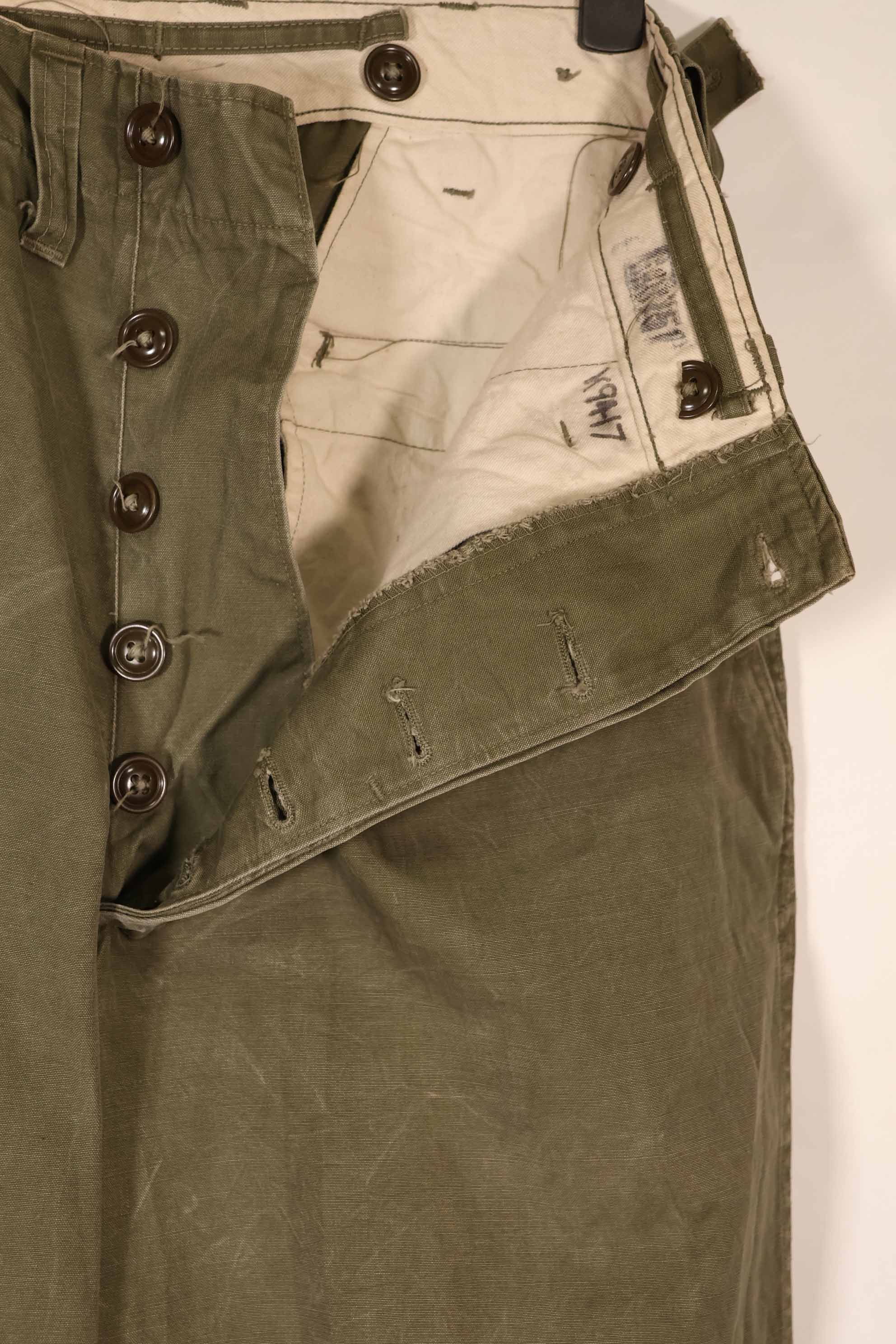 実物　1940年代後半〜50年代前半　M45 ODコットンフィールドパンツ　中古品　使用感強い