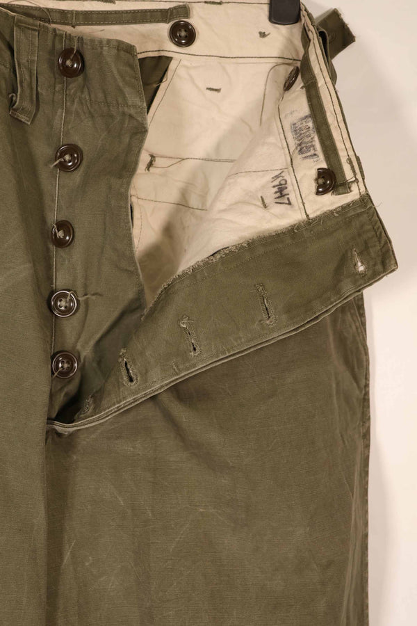 実物　1940年代後半〜50年代前半　M45 ODコットンフィールドパンツ　中古品　使用感強い