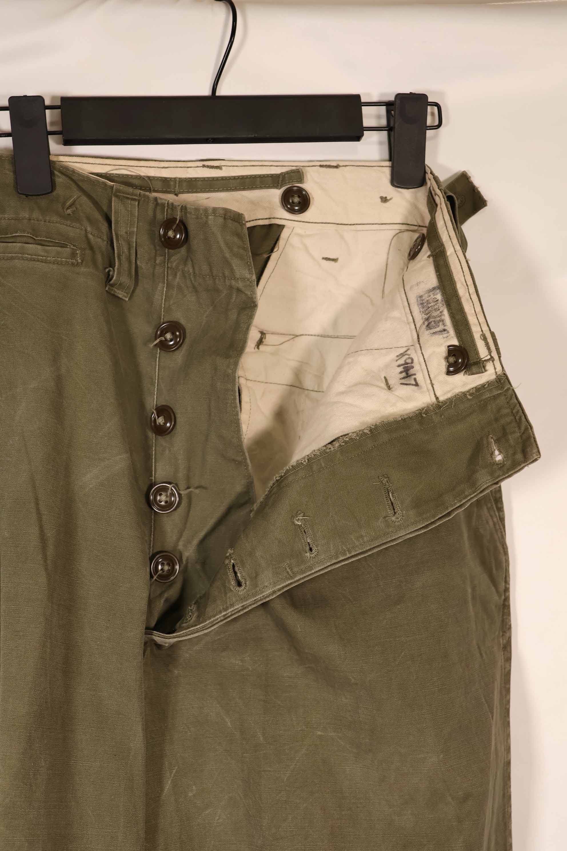 実物　1940年代後半〜50年代前半　M45 ODコットンフィールドパンツ　中古品　使用感強い