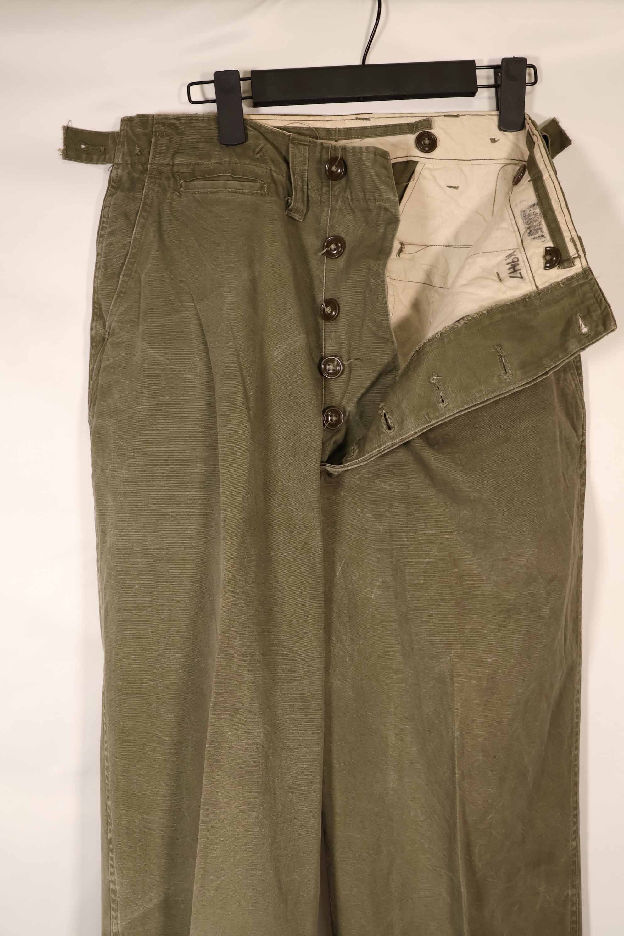 実物　1940年代後半〜50年代前半　M45 ODコットンフィールドパンツ　中古品　使用感強い