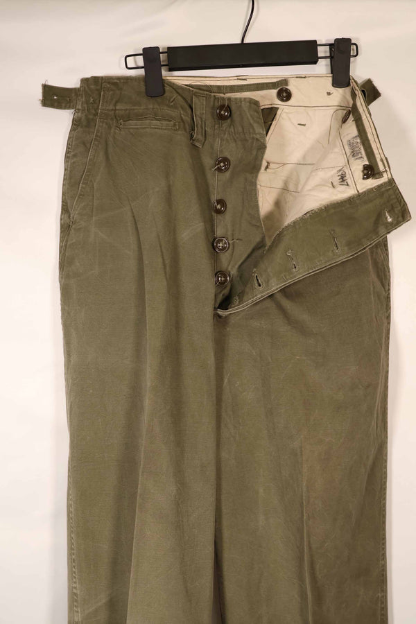 実物　1940年代後半〜50年代前半　M45 ODコットンフィールドパンツ　中古品　使用感強い