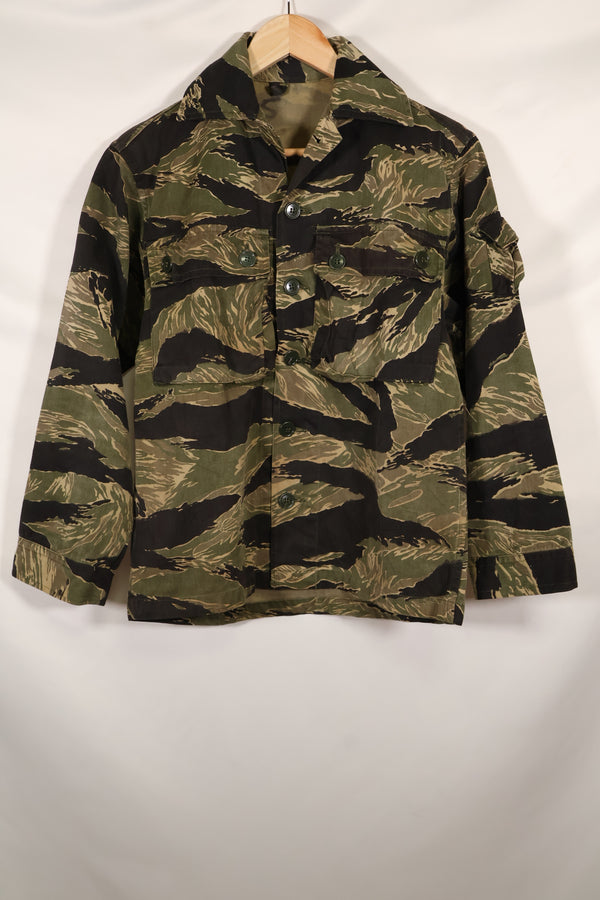 ของจริง US-S โอกินาวาไทเกอร์ ลายเสือ เสื้อเชิ้ตตัดเย็บแบบ US เย็บในญี่ปุ่น มือสอง